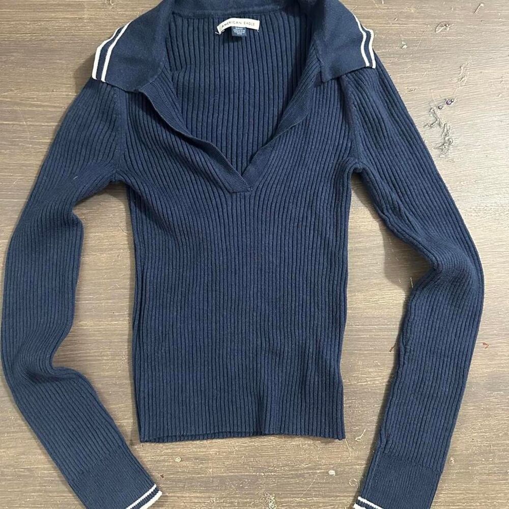 American-eagle Women's Navy and Blue Jumper